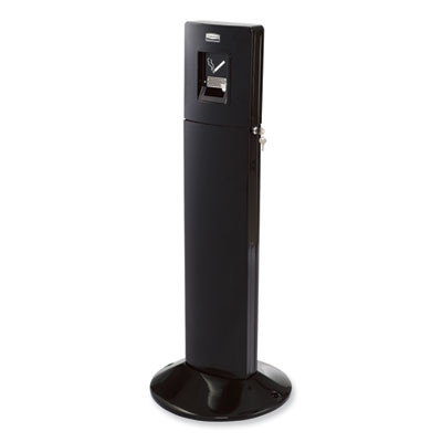 Metropolitan Smokers' Station, Weighted Base, 1.6 Gal, Galvanized Liner, 16.8 Dia X 42.8h, Black