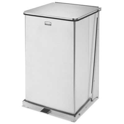 Defenders Heavy-Duty Steel Step Can, 25 Gal, Stainless Steel, Stainless Steel
