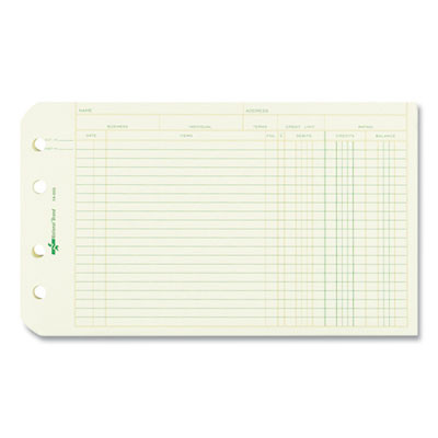 Four-Ring Binder Refill Sheets, 5 X 8.5, Green, 100/Pack