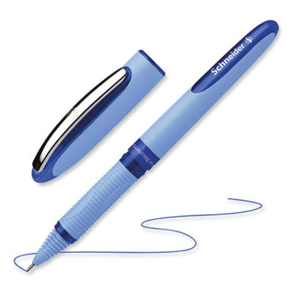 One Hybrid N Rollerball Pen, Stick, Extra-Fine 0.3 Mm, Blue Ink, Blue Barrel, 10/Box