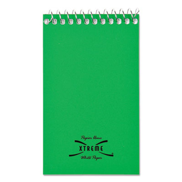 Paper Blanc Xtreme White Wirebound Memo Pads, Narrow Rule, Randomly Assorted Cover Colors, 60 White 3 X 5 Sheets