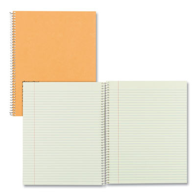Single-Subject Wirebound Notebooks, Narrow Rule, Brown Board Cover, (80) 10 x 8 Eye-Ease Green Sheets