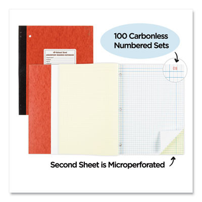 Duplicate Laboratory Notebooks, Two-Part Carbonless, Quadrille Rule (4 Sq/In), Brown Cover, (200) 11 x 9.25 Sheets