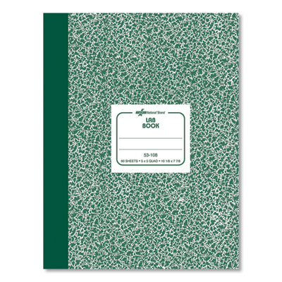 Composition Lab Notebook, Quadrille Rule, Green Cover, (60) 10.13 x 7.88 Sheets