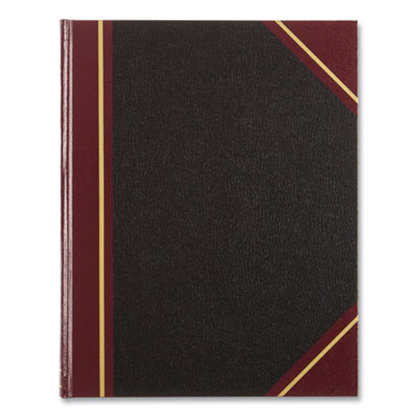 Texthide Eye-Ease Record Book, Black/Burgundy/Gold Cover, 10.38 X 8.38 Sheets, 150 Sheets/Book