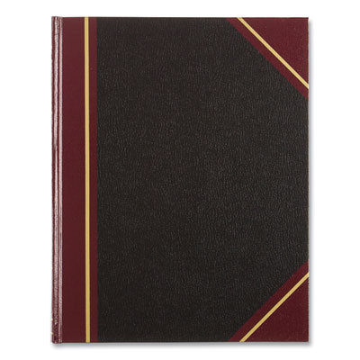 Texthide Eye-Ease Record Book, Black/Burgundy/Gold Cover, 10.38 X 8.38 Sheets, 300 Sheets/Book