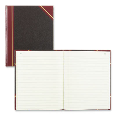 Texthide Eye-Ease Record Book, Black/Burgundy/Gold Cover, 10.38 X 8.38 Sheets, 300 Sheets/Book