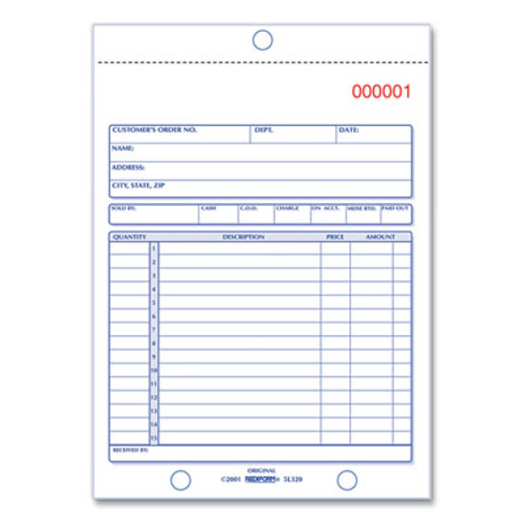 Sales Book, 15 Lines, Two-Part Carbonless, 5.5 x 7.88, 50 Forms Total