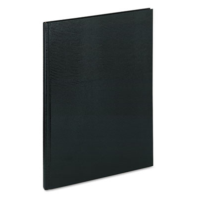 Executive Notebook With Ribbon Bookmark, 1-Subject, Medium/College Rule, Black Cover, (75) 10.75 x 8.5 Sheets