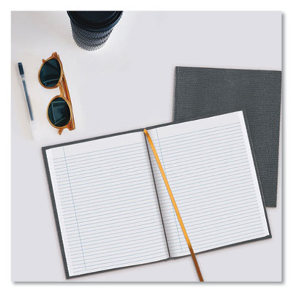 Executive Notebook With Ribbon Bookmark, 1-Subject, Medium/College Rule, Cool Gray Cover, (75) 10.75 x 8.5 Sheets