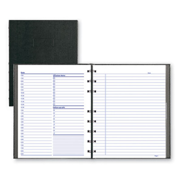 Notepro Undated Daily Planner, 9.25 X 7.25, Black Cover, Undated
