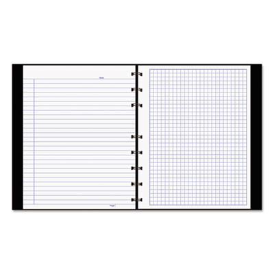 Notepro Quad Notebook, Data/Lab-Record Format With Narrow And Quadrille Rule Sections, Black Cover, (96) 9.25 x 7.25 Sheets