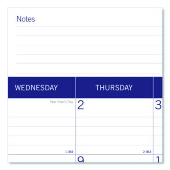 Duraglobe Monthly Desk Pad Calendar, 22 x 17, White/Blue/Gray Sheets, Black Binding/Corners, 12-Month (Jan To Dec): 2026