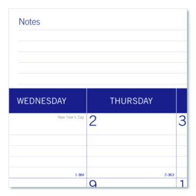 Duraglobe Monthly Desk Pad Calendar, 22 x 17, White/Blue/Gray Sheets, Black Binding/Corners, 12-Month (Jan To Dec): 2026