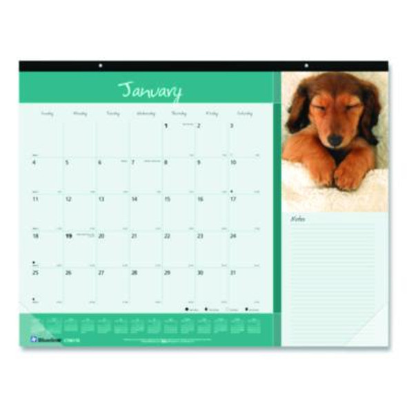 Pets Collection Monthly Desk Pad, Puppies Photography, 22 x 17, Black Binding, Clear Corners, 12-Month (Jan To Dec): 2026