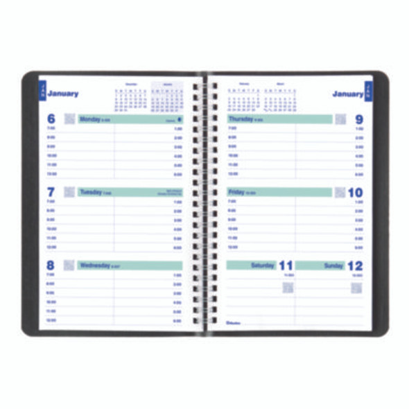 Plan And Link Weekly Planner, 8" x 5", Black Cover, 12-Month (Jan To Dec): 2026