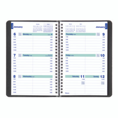 Plan And Link Weekly Planner, 8" x 5", Black Cover, 12-Month (Jan To Dec): 2026