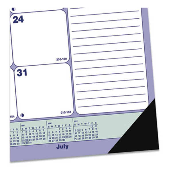 Academic 13-Month Desk Pad Calendar, 21.25 x 16, White/Blue/Green Sheets, Black Headband, 13-Month: July 2025 To July 2026