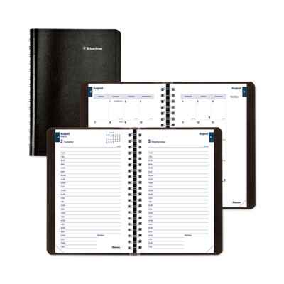 Academic Daily/Monthly Planner, 8 x 5, Black Cover, 12-Month (Aug To July): 2025 To 2026