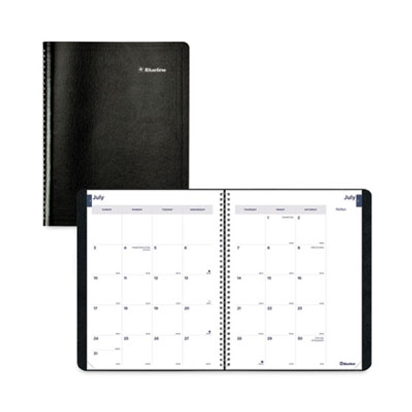 Academic Monthly Planner, 11 x 8.5, Black Cover, 14-Month: July 2025 To Aug 2026