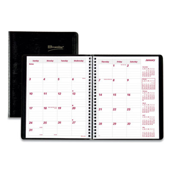 Essential Collection 14-Month Ruled Monthly Planner, 8.88 x 7.13, Black Cover, 14-Month: Dec 2025 To Jan 2027