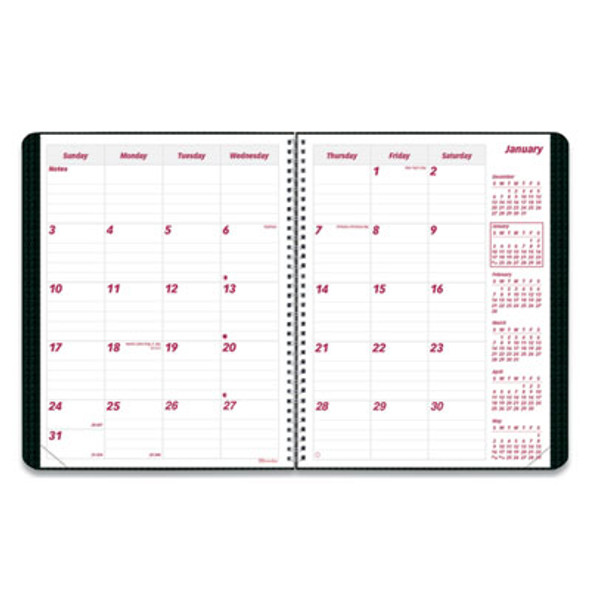 Duraflex 14-Month Planner, 8.88 x 7.13, Black Cover, 14-Month: Dec 2025 To Jan 2027