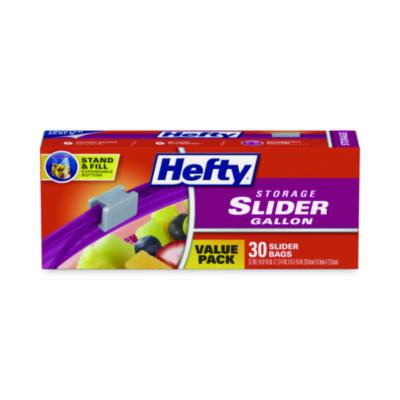 Slider Stand And Fill Food Storage Bags, Gallon, 10.56" x 11", Clear, 30 Bags/Box, 9 Boxes/Carton