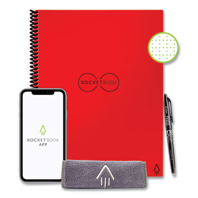 Core Smart Notebook, Dotted Rule (4 Sq/In), Red Cover, (16) 11 x 8.5 Sheets