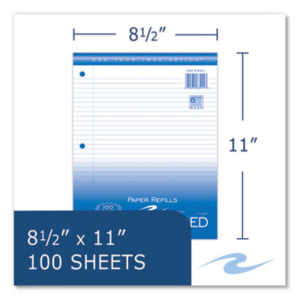 Notebook Filler Paper, 3-Hole, 8.5 X 11, College Rule, 100/Pack