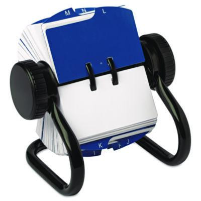 Open Rotary Card File, Holds 250 1.75 X 3.25 Cards, Black
