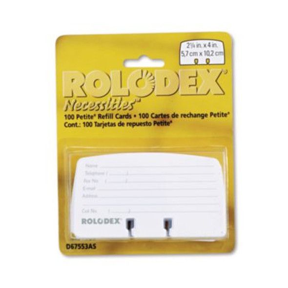 Petite Refill Cards, 2.25 X 4, White, 100 Cards/Pack