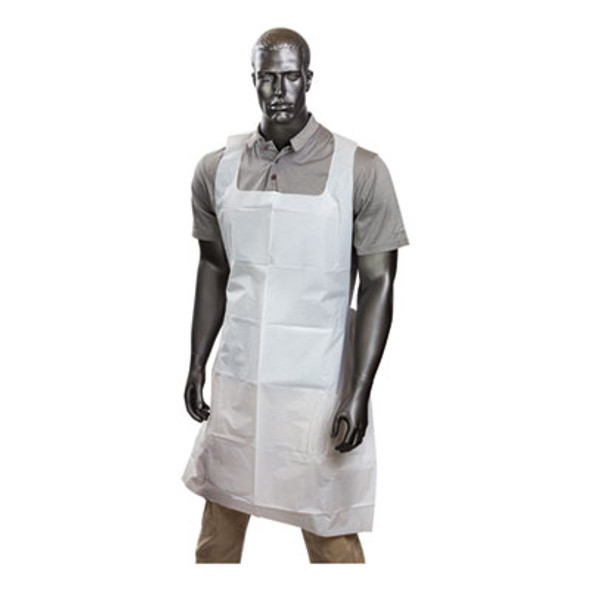 Poly Apron, 28 x 46, One Size Fits All, White, 500/Carton