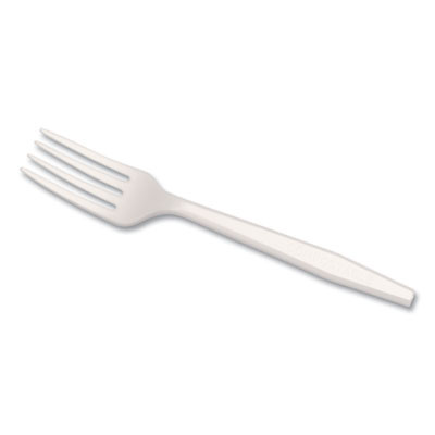 Cpla Cutlery, Heavyweight Fork, Plastic, White, 1,000/Carton