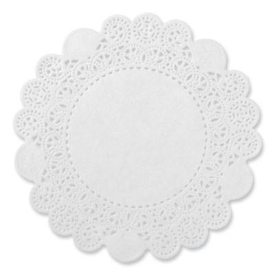 Lace Doilies, Round, 6", White, 10,000/Carton