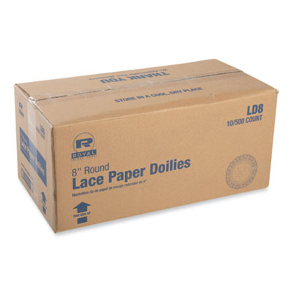 Lace Doilies, Round, 8", White, 5,000/Carton