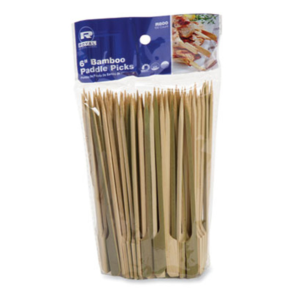Bamboo Paddle Picks, 6", Natural, 1,000/Carton