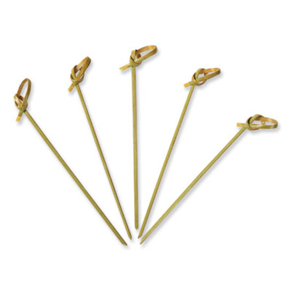 Knotted Bamboo Pick, Paper, 4.5", Natural, 100/Pack, 10 Packs/Carton