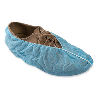Polypropylene Non-Skid Shoe Covers, One Size Fits All, Blue, 300/Carton