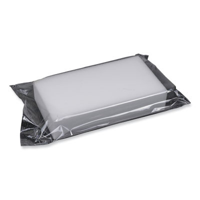 Medium-Duty Wipe Out Scrubbing Sponge, 4.6 x 2.5, 1" Thick, White, 24/Carton