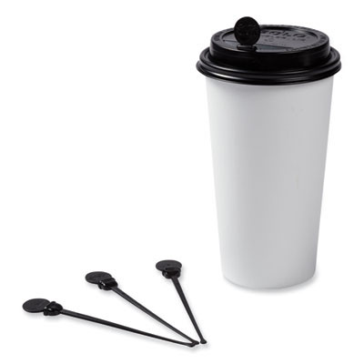 Beverage Plugs, 4.75", Black, 2,000/Carton