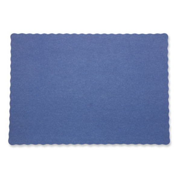 Placemats, Smooth Surface, Scalloped Edges, 13.5" x 9.5", Blue, 1,000/Carton