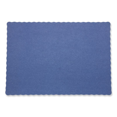 Placemats, Smooth Surface, Scalloped Edges, 13.5" x 9.5", Blue, 1,000/Carton