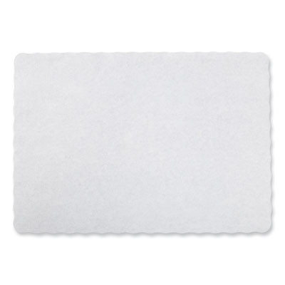 Placemats, Embossed Surface, Scalloped Edges, 13.5" x 9.5", White, 1,000/Carton