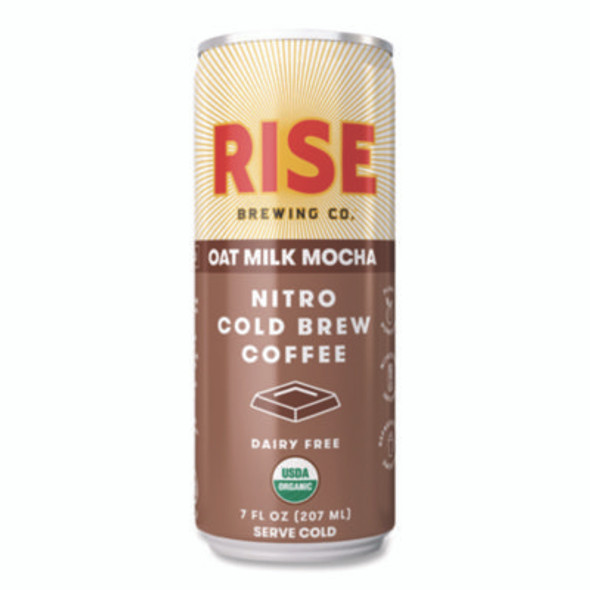 Nitro Cold Brew Latte, Oat Milk Mocha, 7 Oz Can, 12/Carton