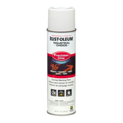 Industrial Choice M1800 System Water-Based Precision Line Marking Paint, Flat White, 17 Oz Aerosol Can, 12/Carton