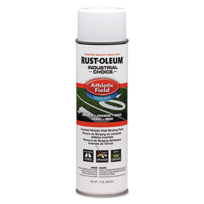 Industrial Choice Athletic Field Inverted Striping Paint, Flat Athletic Inverted White, 17 Oz Aerosol Can, 12/Carton
