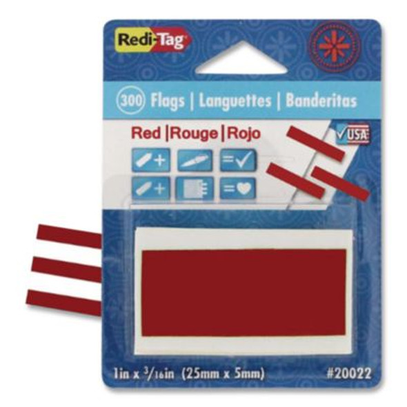 Removable/Reusable Page Flags, Red, 300/Pack