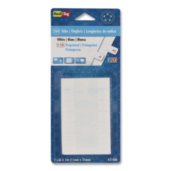 Legal Index Tabs, Customizable: Handwrite Only, 1/5-Cut, White, 1" Wide, 104/Pack