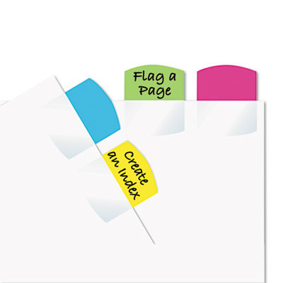 Write-On Index Tabs, 1/5-Cut, Assorted Colors, 1.06" Wide, 48/Pack