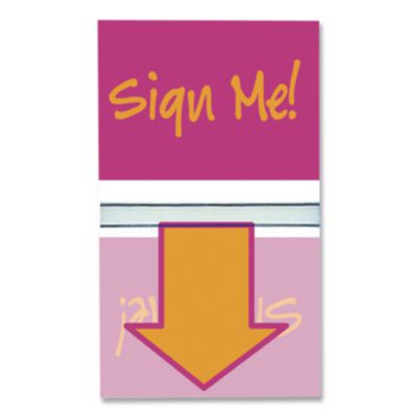 Pop-Up Fab Page Flags W/Dispenser, "Sign Me!", Red/Orange, Teal/Yellow, 100/Pack
